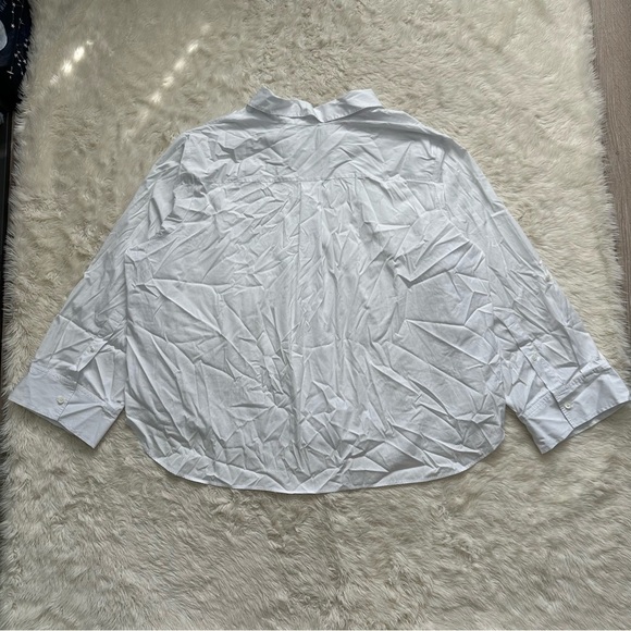 Madewell Top Plus Easy Y-Neck Button-Up Shirt Cotton Eyelet White 3X NWT New - Picture 5 of 12